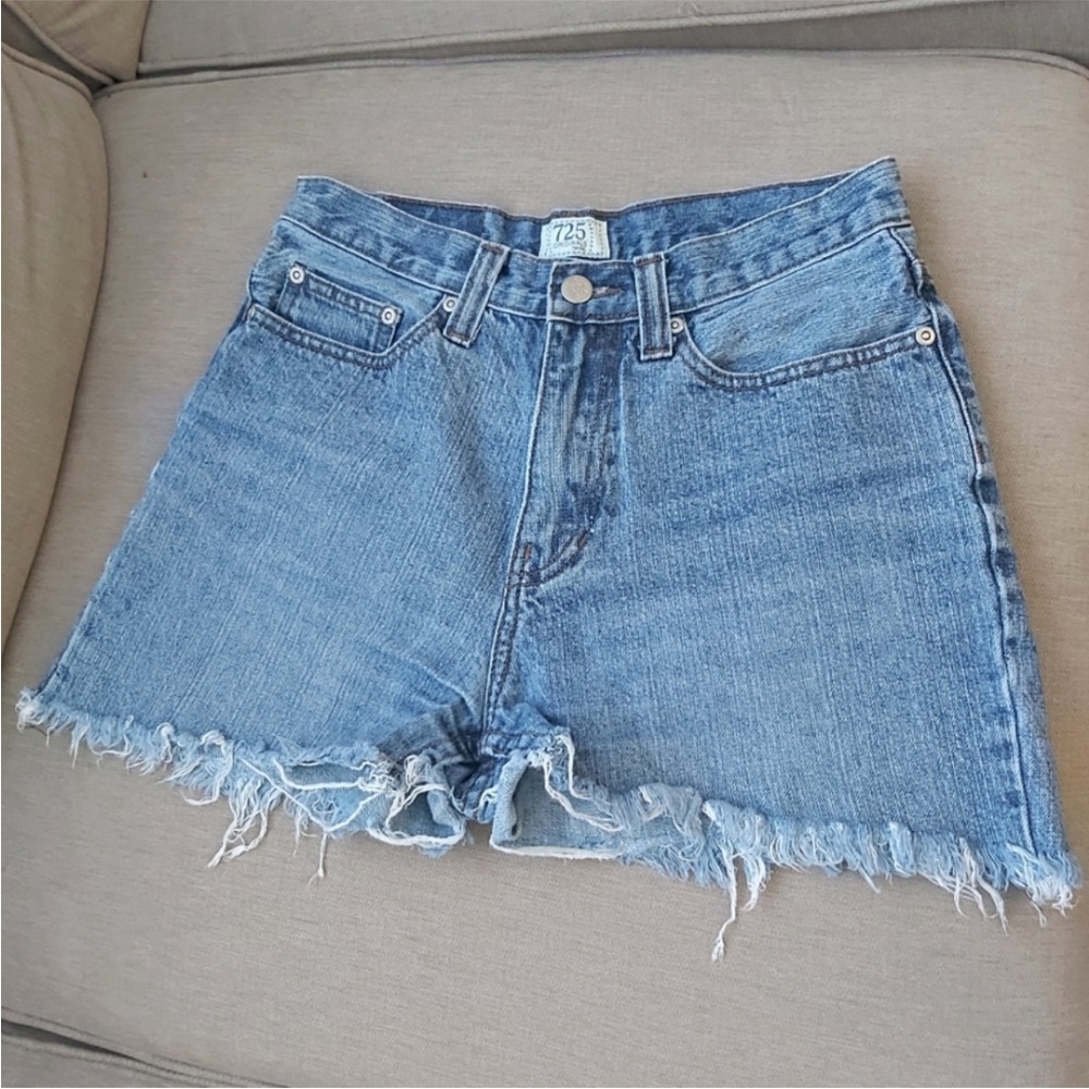 725 Originals blue denim jeans shorts cut off high rise y2k